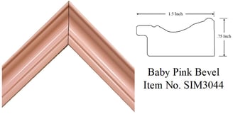 Baby Pink Bevel Picture Frame Item No. SIM3044