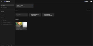 InVideo: Access and modify projects with the history feature.