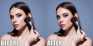before and after makeup enhancement fashion editing