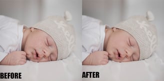 skin retouching before and after