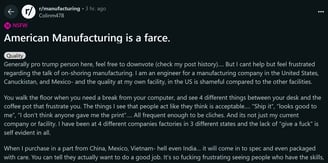 American manufacturing is a farce.