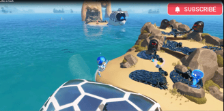 astro bot turtles in trash
