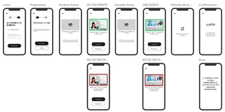 Wireframes de la experiencia en baja