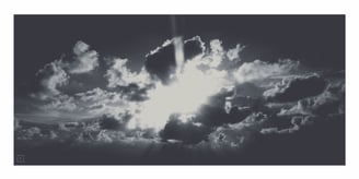 Offenbarungsmotiv: Himmel auf Klappkarte im DIN-Lang-Format