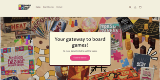 A website design of Boardgame Buff.