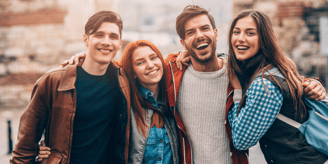 a group of friends posing for a picture