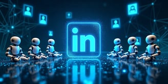 AI generated image of linkedin and robots