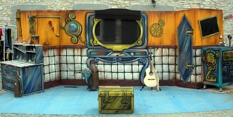 Décor de théâtre pour la compagnie Les Arts Verts