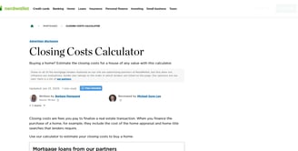 Screenshot showing how NerdWallet optimizes articles for EEAT by having an expert review each article