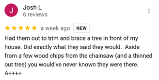 Google Review Tree Trimming Hickory NC