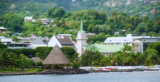 foto da vista da cidade de Papeete no Tahiti