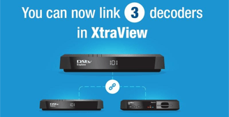 Three DSTV decoders working together as an extraview