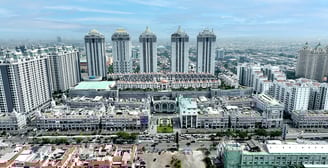 Vista panorâmica do Mall of Indonésia, Kelapa Gading, Jacarta do Norte