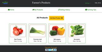 Agro Connect Farmers Ecommerce Portal - Farmers Products Page