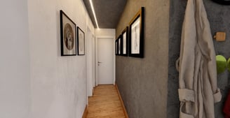Projeto moderno de apartamento, pintura caixa, em Hortolândia - Aborin Arquitetura
