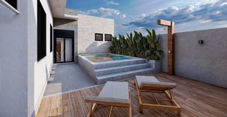 Projeto moderno residencial de interiores área gourmet e piscina Hortolândia - Aborin Arquitetura