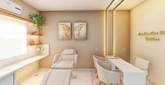 Projeto de sala comercial de estética em Porto Feliz - Aborin Arquitetura