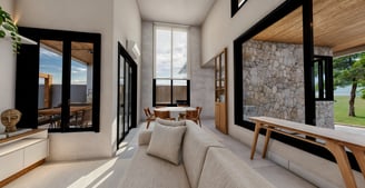 Projeto moderno residencial de interiores de sala, Hortolândia - Aborin Arquitetura