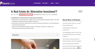 Screenshot from SparkRental showing the importance of having articles written or reviewed by an expert