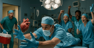 un chirurgien récupère un coeur pour la journée du don d'organes.