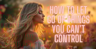 a woman with blonde hair and a white dress with the words how to let go