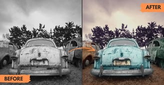 A before and after to showcase what is possible in Photoshop