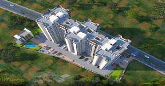 Bird’s eye view of residential project in Panvel with 1 and 2 BHK apartments