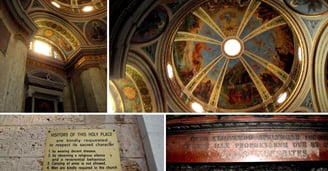 Fotos internas do Mosteiro sagrado em Haifa.