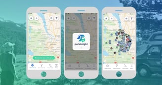 Park4Night app showing a demonstration as to how the app looks.