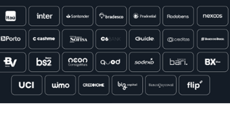 imagem com fundo escuro com os logos dos principais bancos e instituições financeiras do brasil