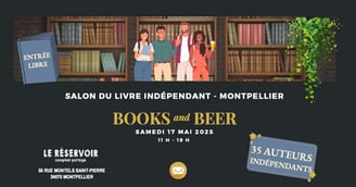 Affiche du salon du livre Books and Beer - présence de Joanie Frigau