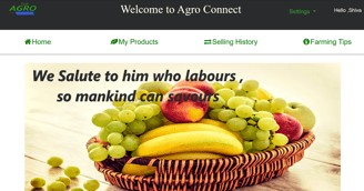 Agro Connect Farmers Ecommerce Portal - Farmers Homepage