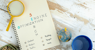 a notebook with a magnifying magnifying magnifying magnifying