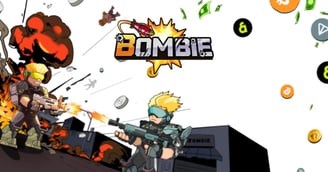 Esta imagen muestra a los personajes del juego Bombie en acción.
