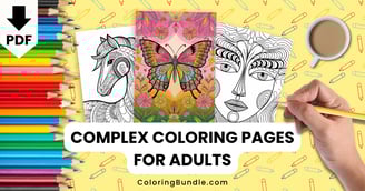 complex coloring pages for adults