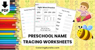 preschool name tracing worksheets