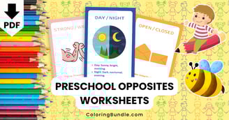 preschool opposites worksheets