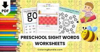 preschool sight words worksheets