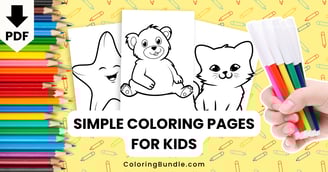 simple coloring pages for kids