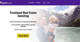 Screenshot of SparkRental's homepage