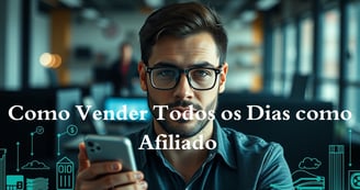 Imagem ilustrativa de uma pessoa usando ferramentas digitais para realizar vendas online, simbolizan