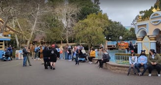 Cast Member Crowd Near the Fantasyland Theater