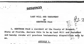 Last Will of Gertrude Falk