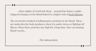 Quote about heart health risks from poor sleep – sleep science awareness