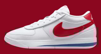 a white and red Nike Cortez Book 1 sneakers