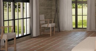 carreaux terre cuite rosé ciré
