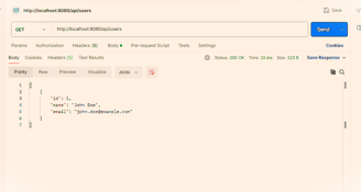 POSTMAN api testing GET endpoint of REST API in Java Springboot