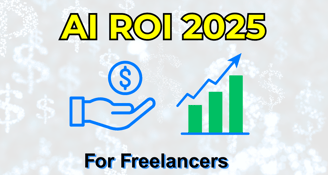 AI ROI analysis with dollar and chart for freelancers 2025 by TurboStack AI