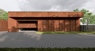 Minimalistinis vieno aukšto namas su garažu ir SPA zona