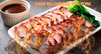 Authentic Chinese cuisine Char Siu (Chinese BBQ Pork). Sweet and savory taste.
